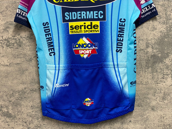 JW109 サンティーニ Santini 半袖 サイクルジャージ 青 M VINI CALDIROLA