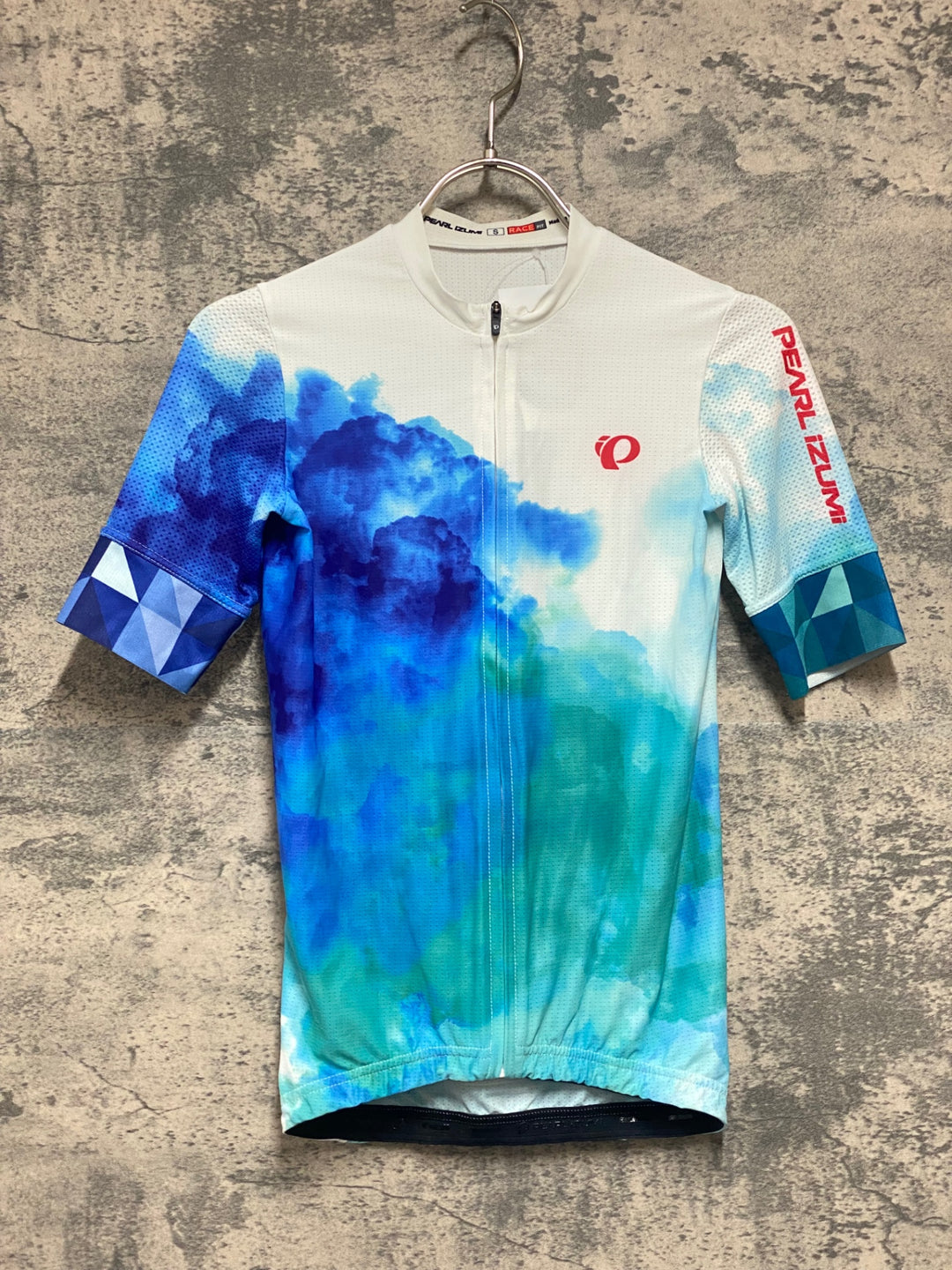 JZ822 パールイズミ PEARL iZUMi RACE FIT 半袖 サイクルジャージ 白 総柄 S