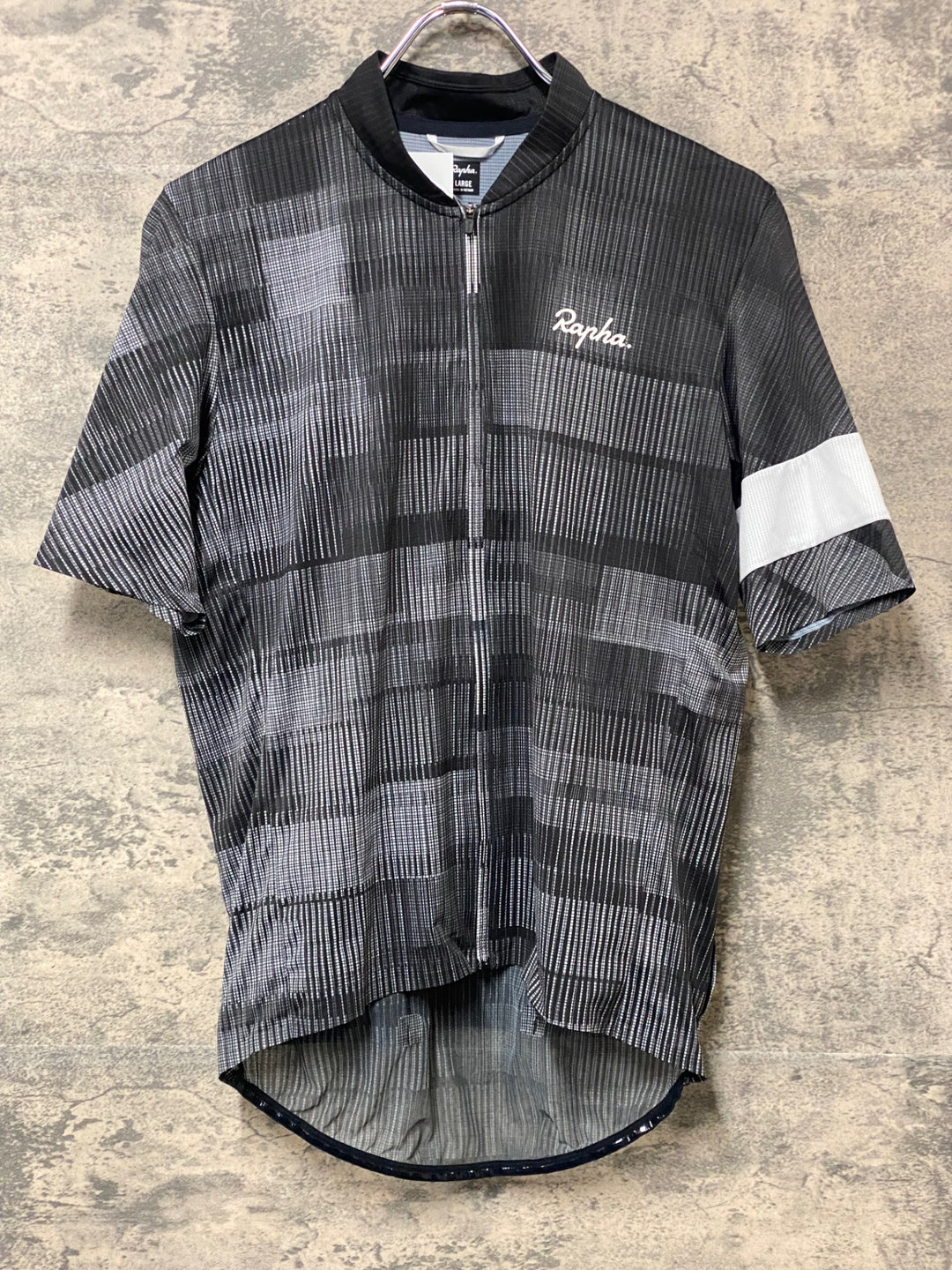 KM925 ラファ Rapha MEN'S FLYWEIGHT JERSEY PRINT 半袖 サイクルジャージ 黒 L