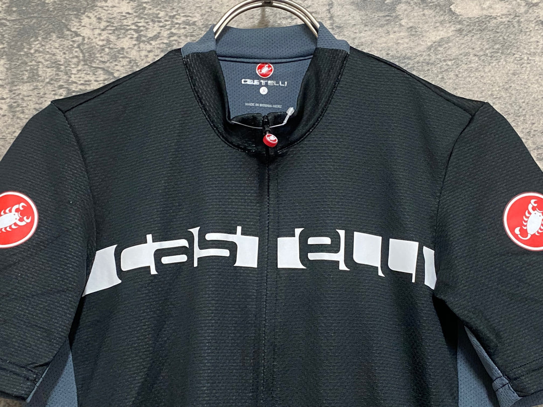 KF171 カステリ CASTELLI 半袖 サイクルジャージ 黒 S