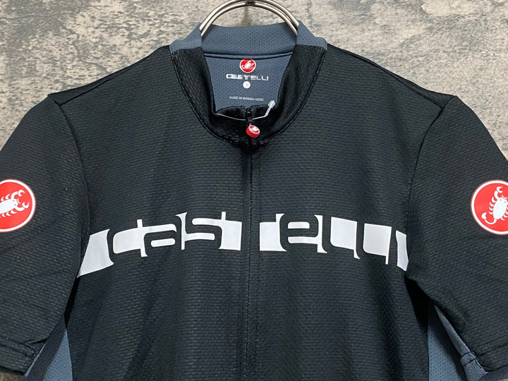 KF171 カステリ CASTELLI 半袖 サイクルジャージ 黒 S