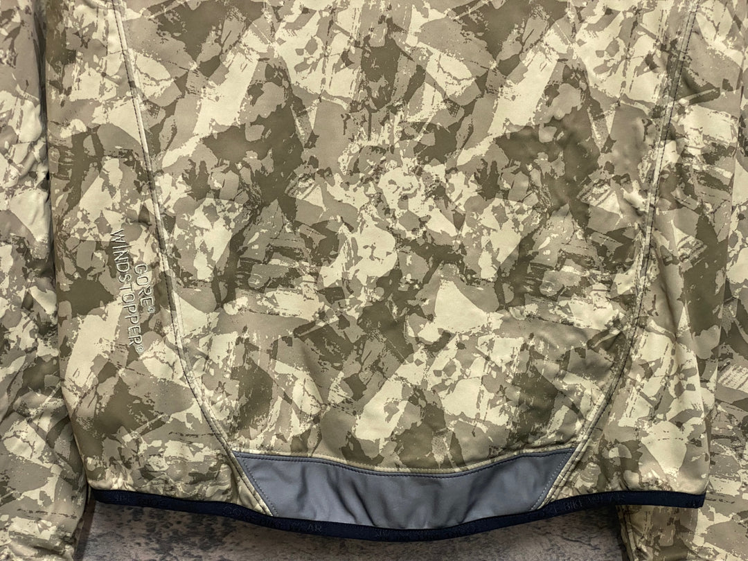 JO043 ゴア GORE BIKE WEAR 長袖 フーディ サイクルジャケット 茶 迷彩 M 裏起毛 GORE WINDSTOPPER
