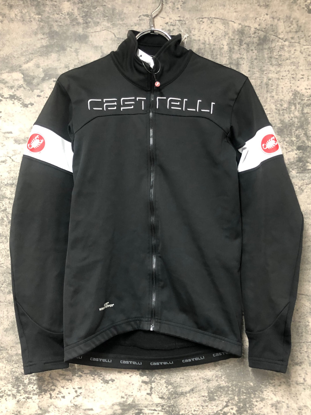 KD407 カステリ CASTELLI 長袖 サイクルジャケット 黒 S 裏起毛 ※汚れ ラバー部べたつき