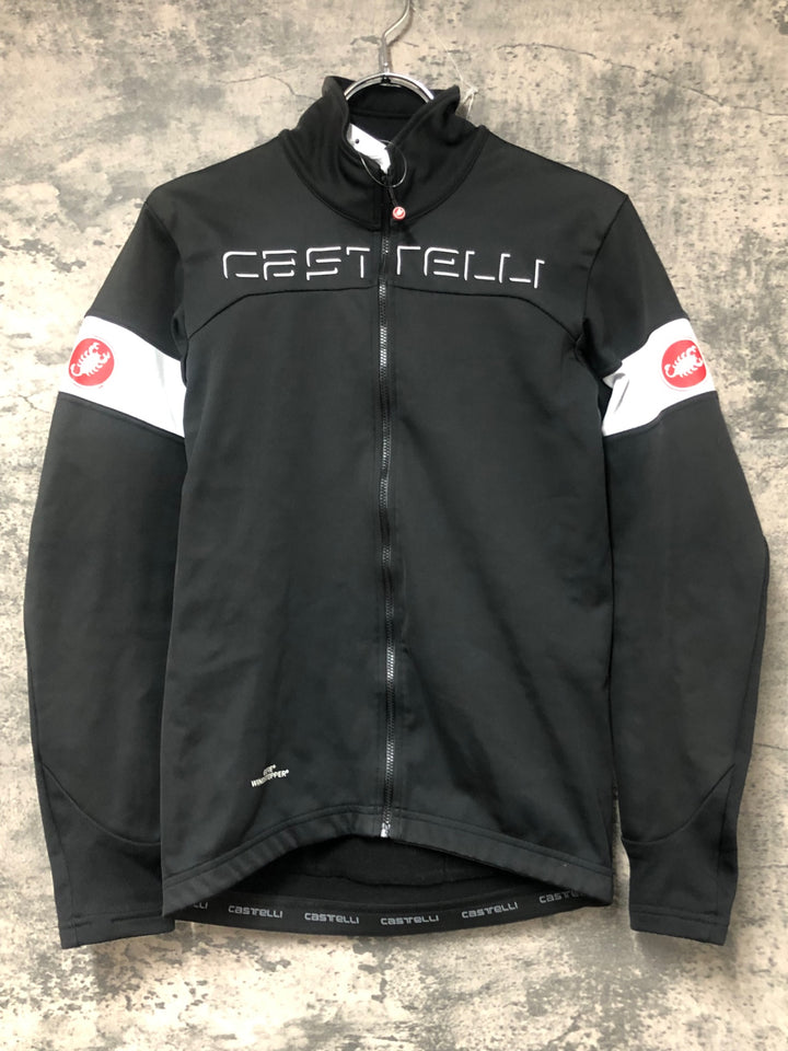 KD407 カステリ CASTELLI 長袖 サイクルジャケット 黒 S 裏起毛 ※汚れ ラバー部べたつき