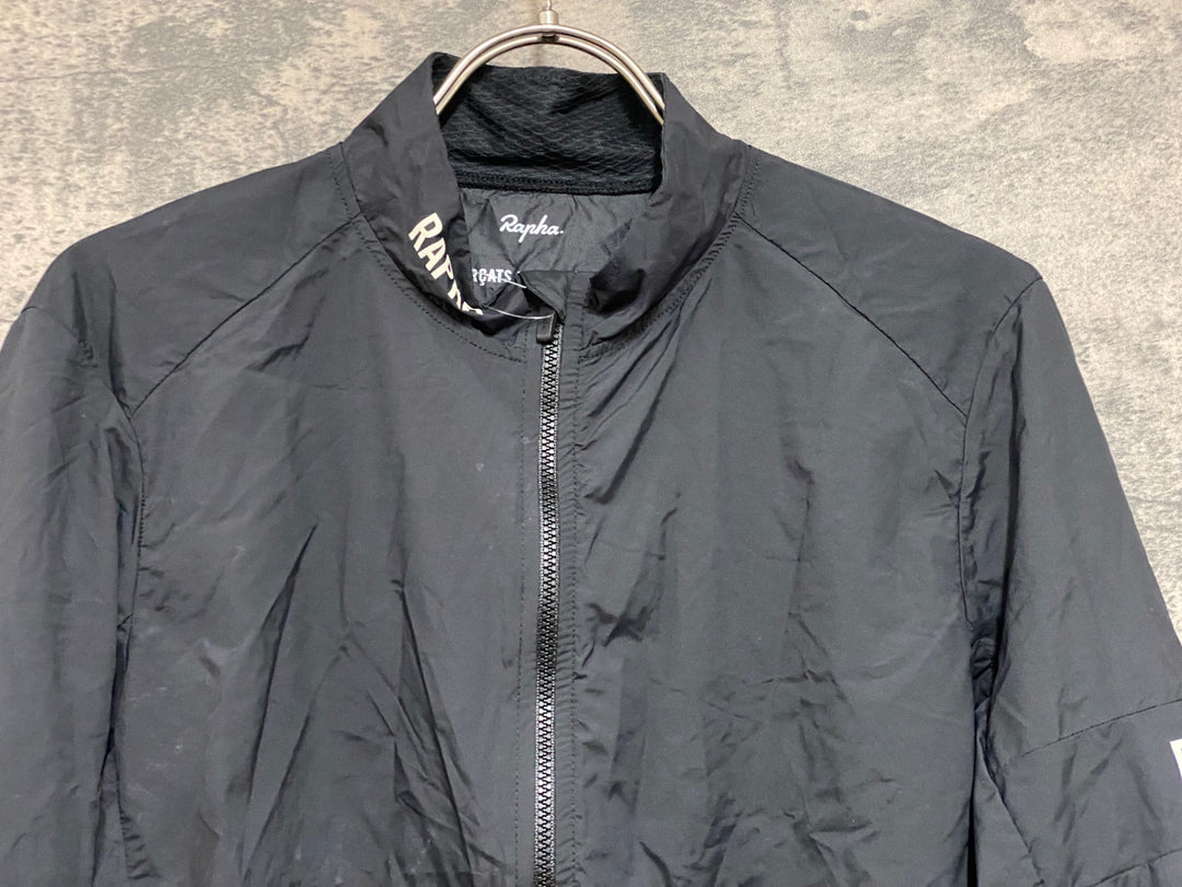 JP204 ラファ Rapha PRO TEAM LIGHT WEIGHT WIND JACKET 長袖 ウインドブレイカー 黒 Ｍ
