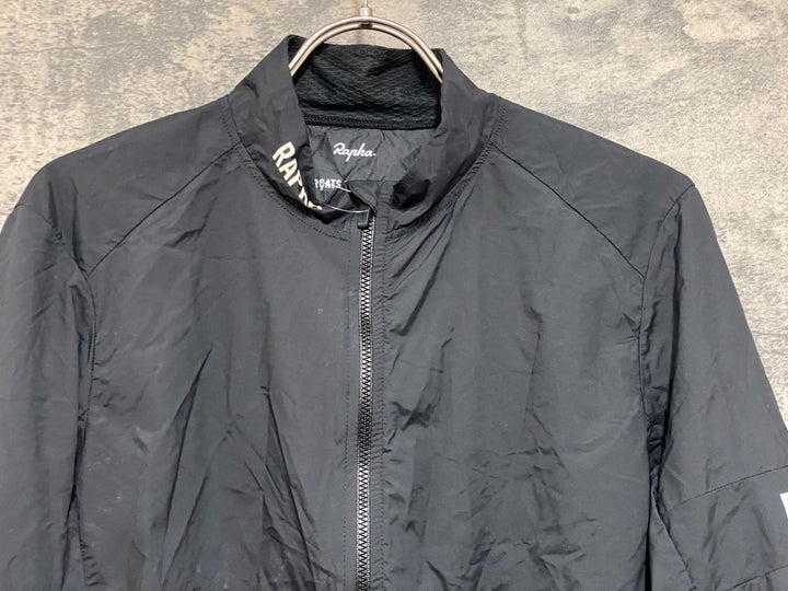 JP204 ラファ Rapha PRO TEAM LIGHT WEIGHT WIND JACKET 長袖 ウインドブレイカー 黒 Ｍ