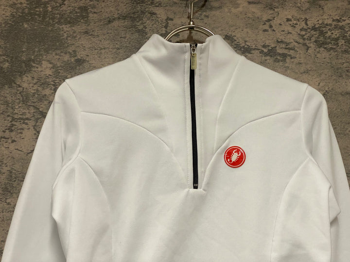 KD227 カステリ CASTELLI 長袖 ハーフジップ サイクルジャージ 白 S 裏起毛