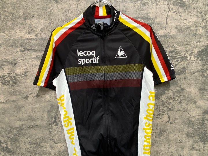 JI951 ルコックスポルティフ le coq sportif 半袖 サイクルジャージ 黒 白 M