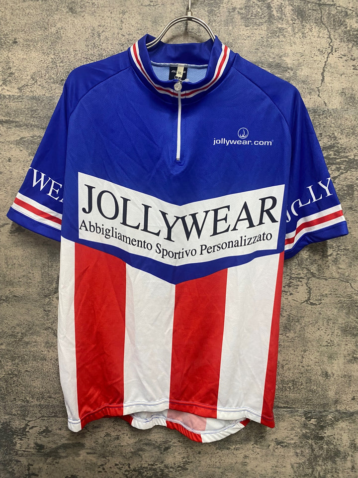 JO213 ジョリーウェア JOLLYWEAR 半袖 サイクルジャージ 青 白 赤 LL