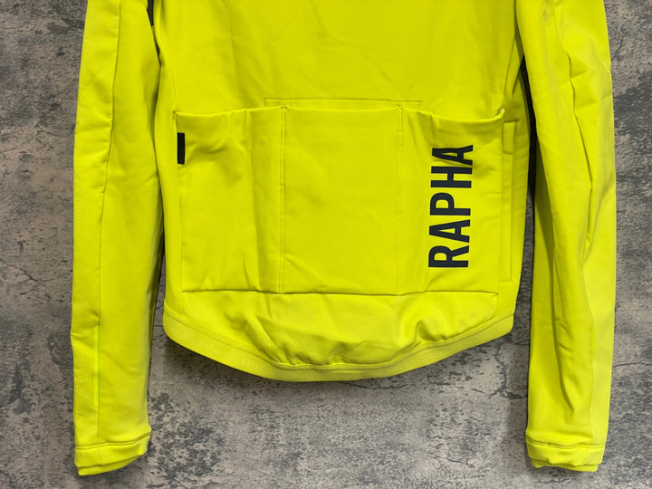 KM411 ラファ Rapha PRO TEAM TRAINING JACKET 長袖 サイクルジャケット 黄 S 裏起毛