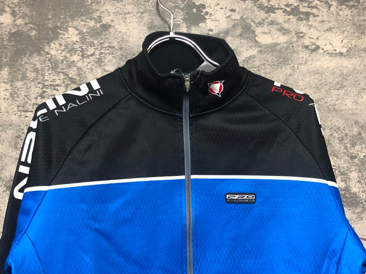 KI589 ナリーニ Nalini 長袖 サイクルジャケット 黒青 M 裏起毛