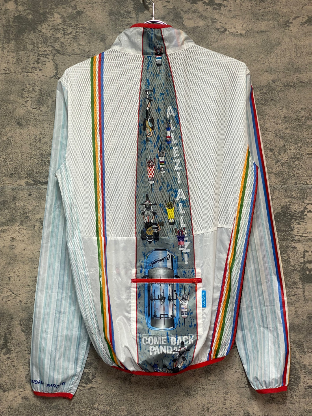 KQ638 パンダーニ PANDANI 長袖 ウィンドブレーカー 白 グレー 総柄 M