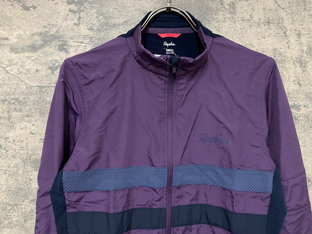 JY823 ラファ Rapha LONG SLEEVE BREVET WINDBLOCK JERSEY 長袖 サイクルジャージ 黒 パープル S