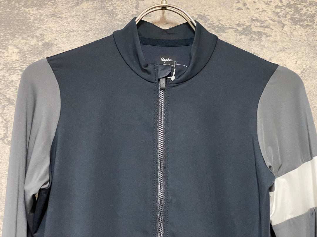 KG842 ラファ Rapha WOMEN’S LONG SLEEVE PRO TEAM TRAINING JERSEY 長袖 サイクルジャージ 黒 グレー S レディース