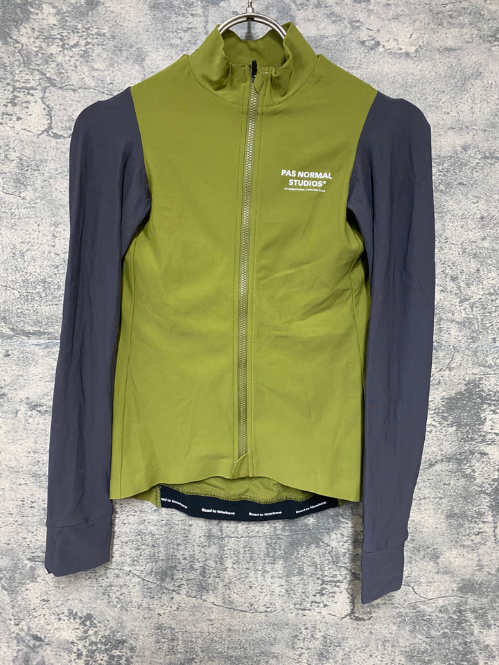JY516 パスノーマルスタジオ PAS NORMAL STUDIOS Mechanism Long Sleeve Jersey 長袖 サイクルジャージ グレー グリーン レディース S ※スレ