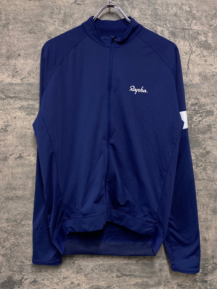 JW520 ラファ Rapha CORE LONG SLEEVE JERSEY 長袖 サイクルジャージ ネイビー XL 裏起毛