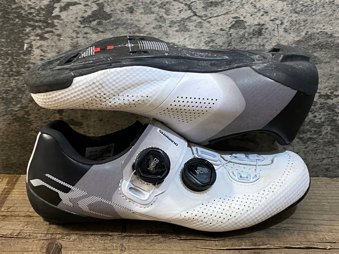 KJ725 シマノ SHIMANO RC7 SHRC702M W01E ビンディングシューズ 3穴 BOA 白 EU38