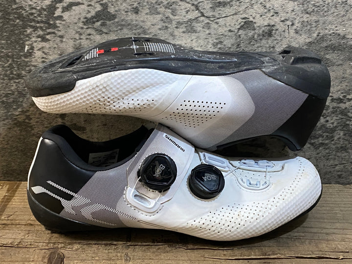 KJ725 シマノ SHIMANO RC7 SHRC702M W01E ビンディングシューズ 3穴 BOA 白 EU38