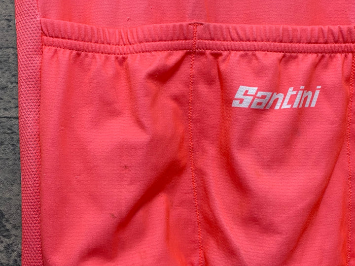KL402 サンティーニ Santini 半袖 サイクルジャージ ピンク S TREK Segafredo ※汚れあり