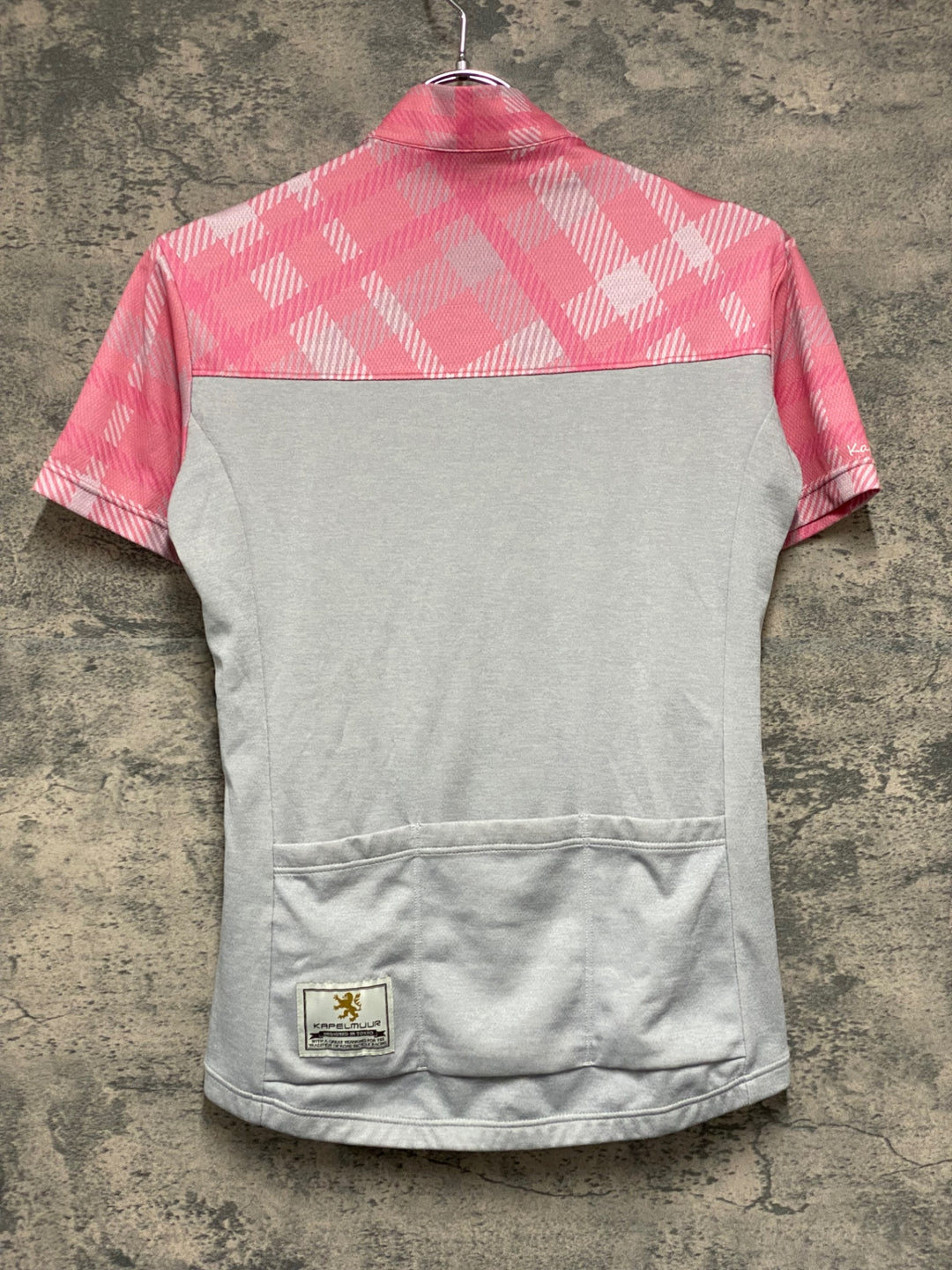 JS688 カペルミュール KAPELMUUR 半袖 サイクルジャージ グレー ピンク 38サイズ