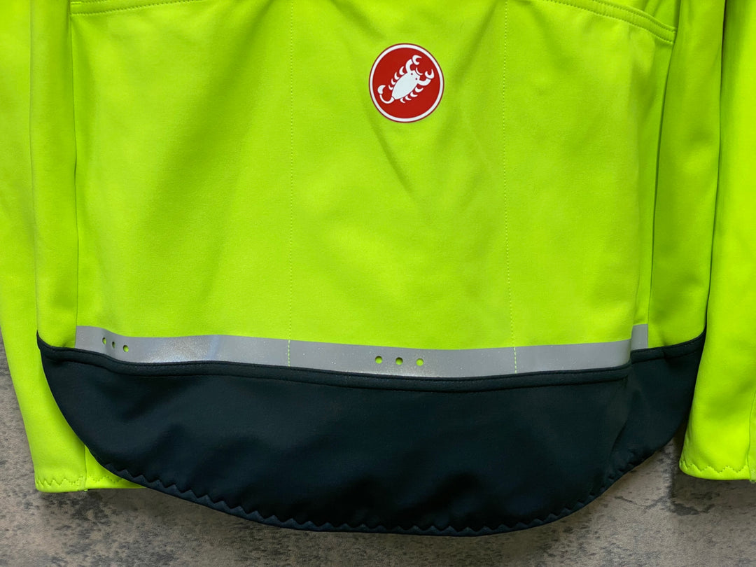 KG811 カステリ CASTELLI ロッソコルサ ROSSO CORSA perfetto 長袖 サイクルジャケット ネオンイエロー M GORE-TEX INFINIUM