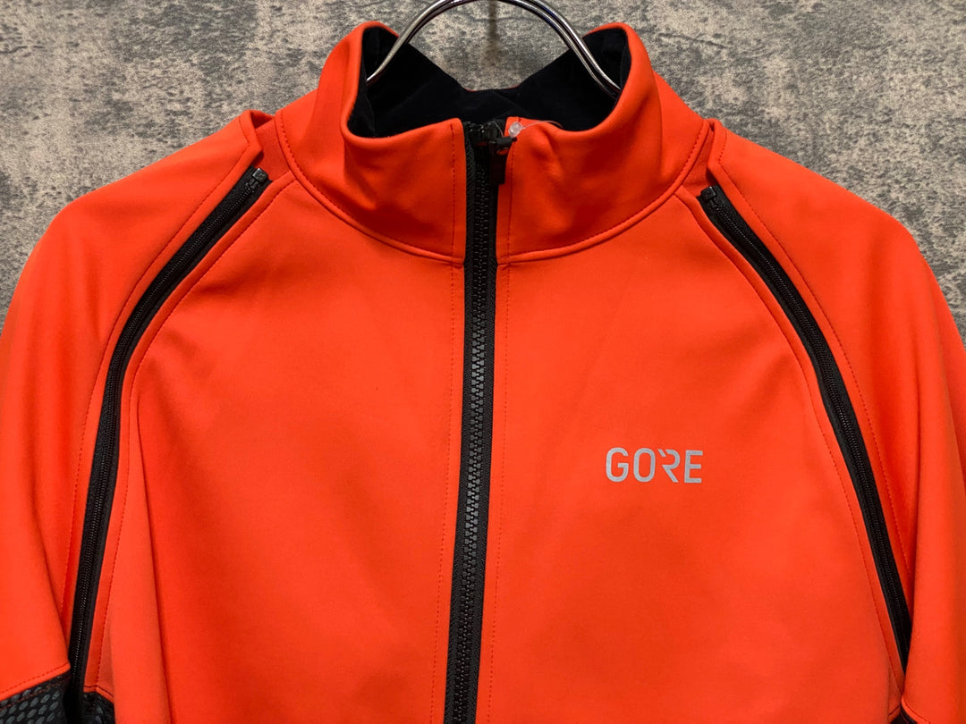 JQ796 ゴア GORE 長袖 サイクルジャケット オレンジ 黒 EU-Lサイズ GORE-TEX INFINIUM