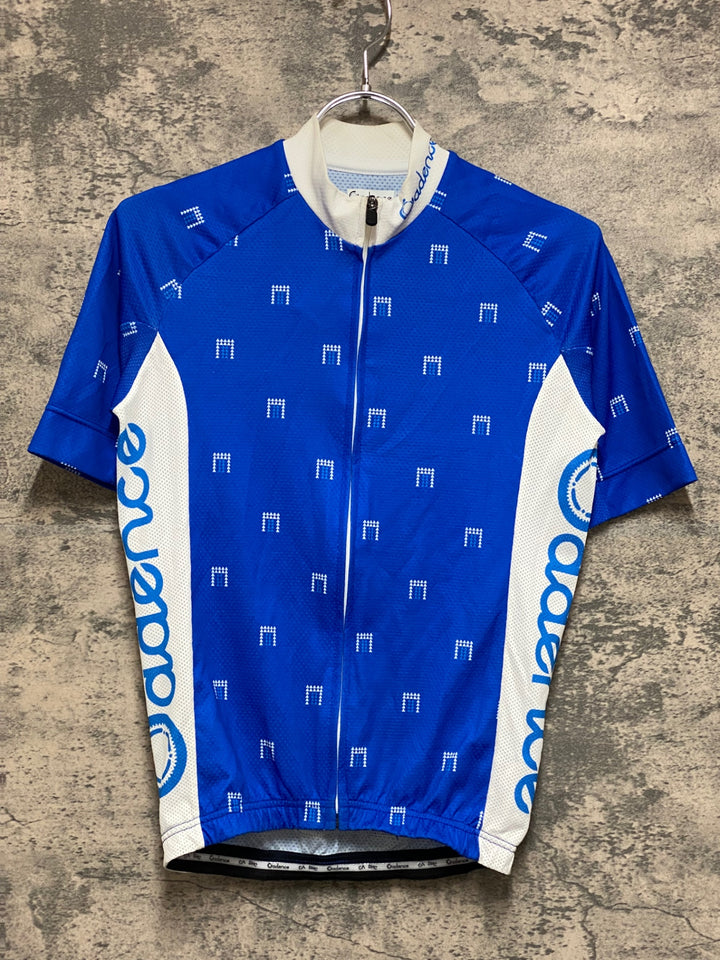 JQ518 ケイデンス Cadence RACE FIT 半袖サイクルジャージ 青白 XS
