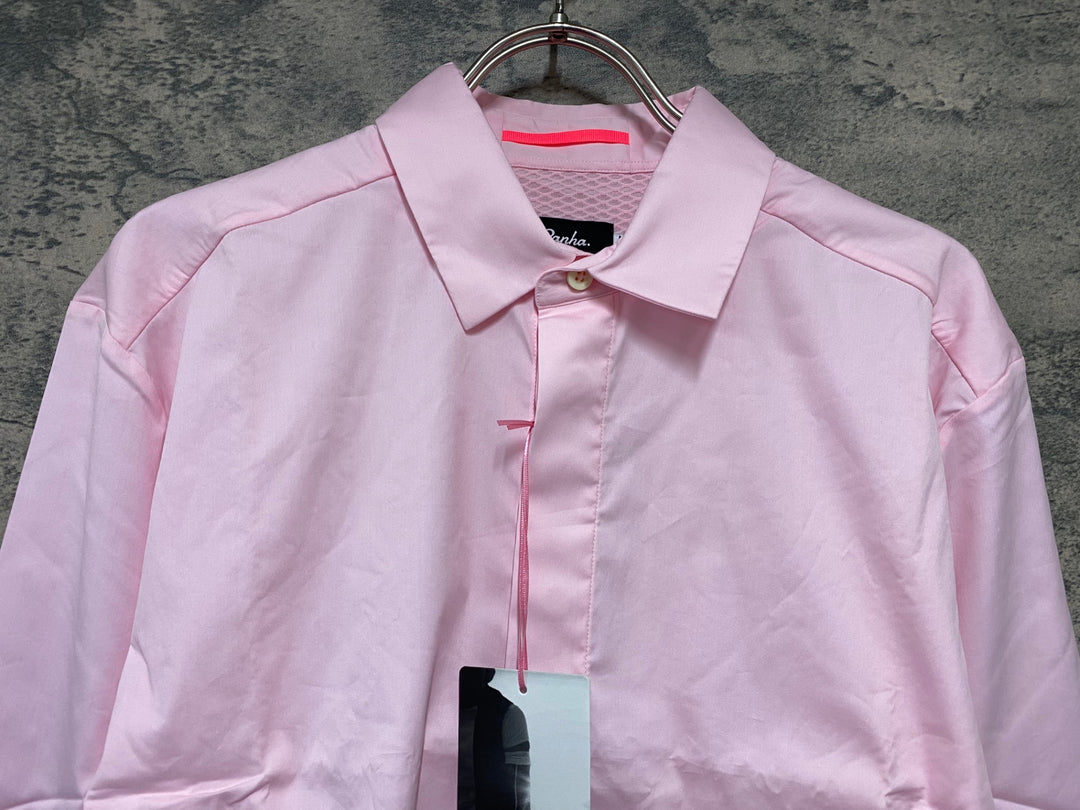KD499 ラファ Rapha POPLIN SHIRT 長袖 シャツ ピンク M ※シミ