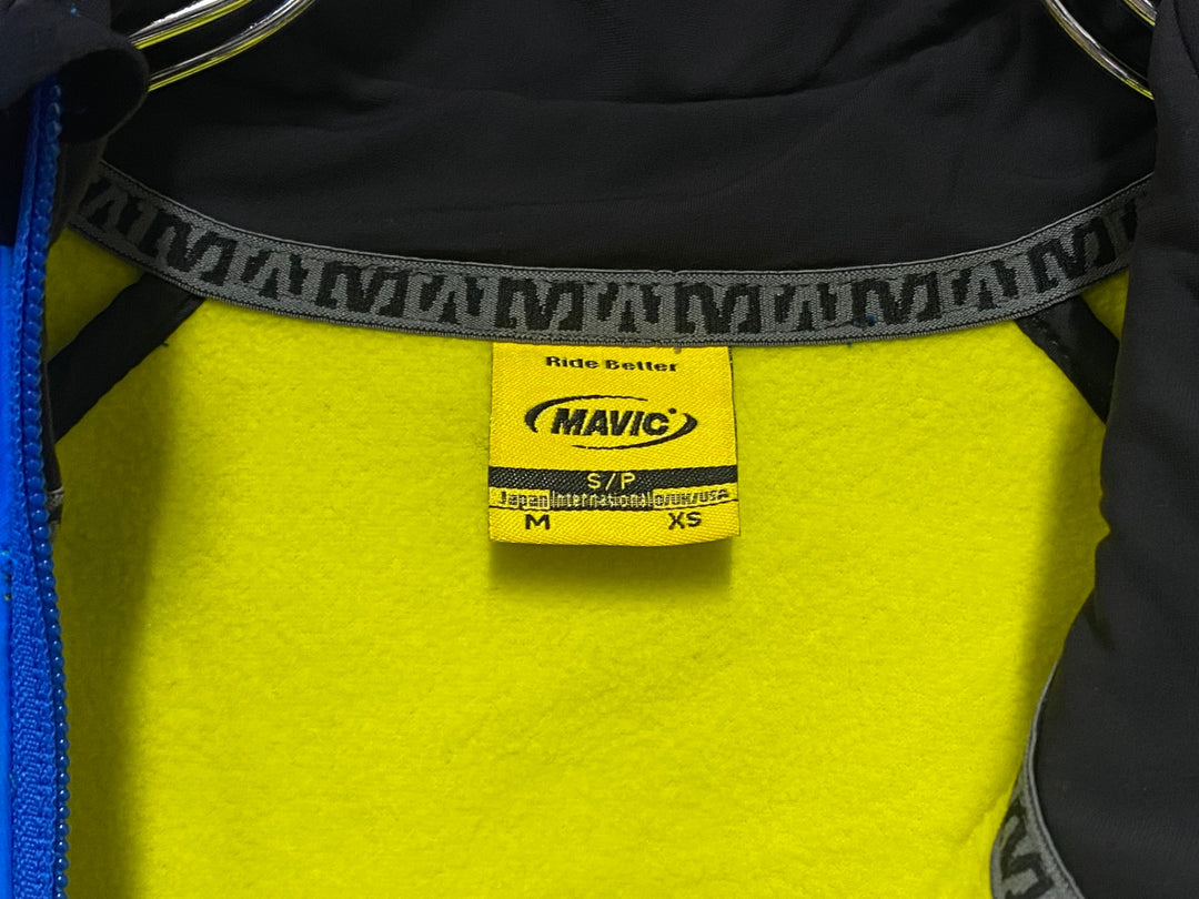 KJ881 マヴィック MAVIC サイクルジャケット 防風 裏起毛 M 青 袖汚れ