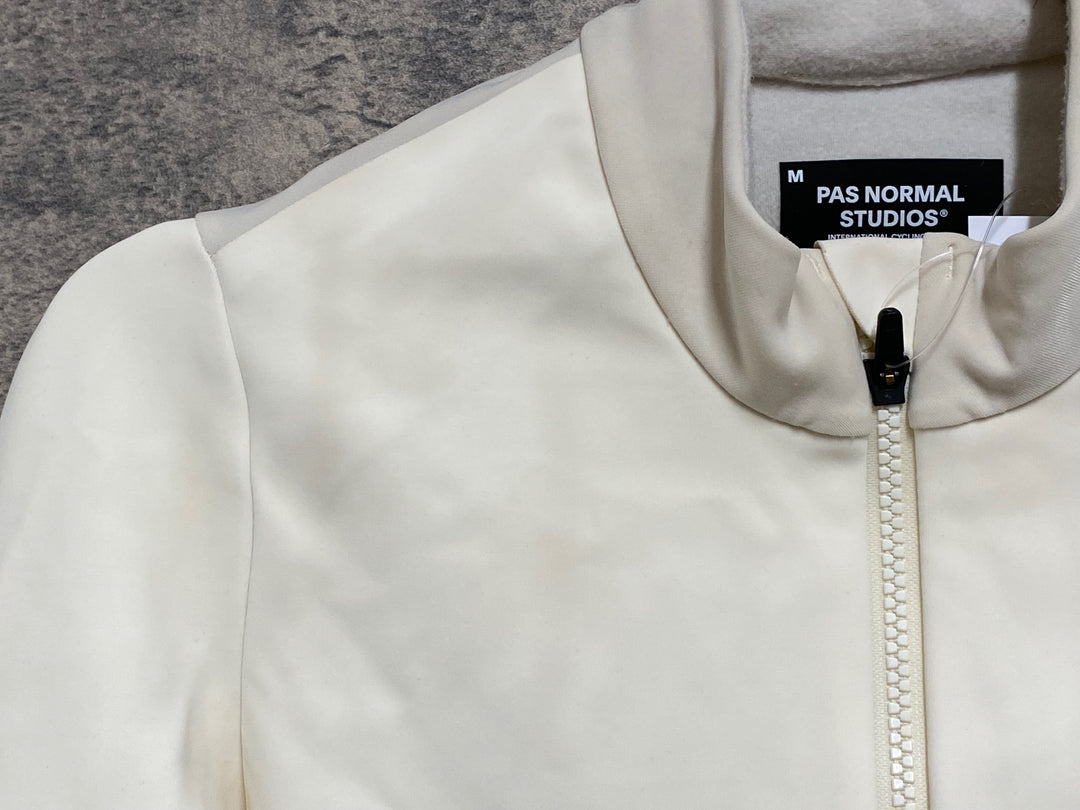 KA556 パスノーマルスタジオ PAS NORMAL STUDIOS MECHANISM THERMAL LONG SLEEVE JERSEY 長袖 サイクルジャージ 白 M 裏起毛 ※汚れ