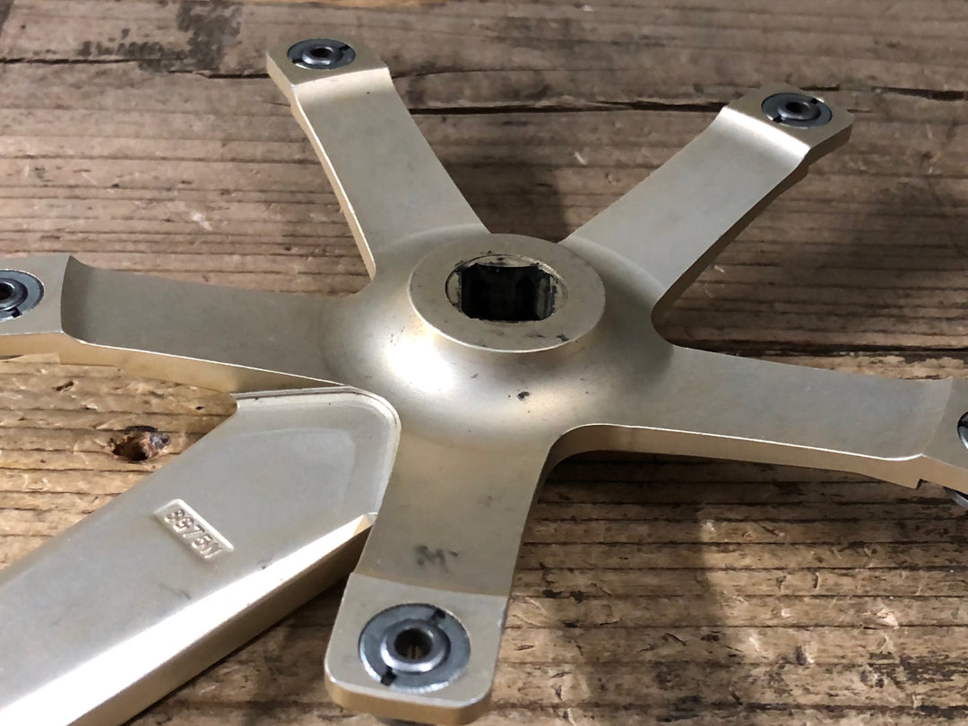 JZ678 スギノ SUGINO 75 SG75N クランクアームセット 165mm PCD144 ゴールド ピスト 競輪 NJS