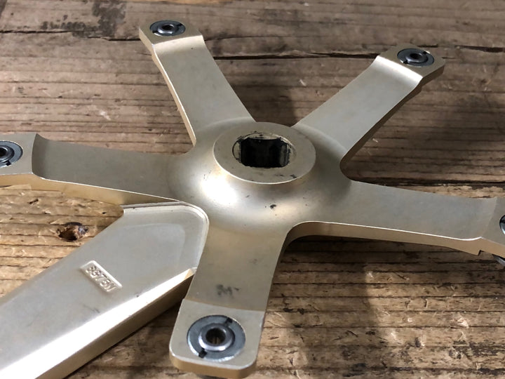 JZ678 スギノ SUGINO 75 SG75N クランクアームセット 165mm PCD144 ゴールド ピスト 競輪 NJS