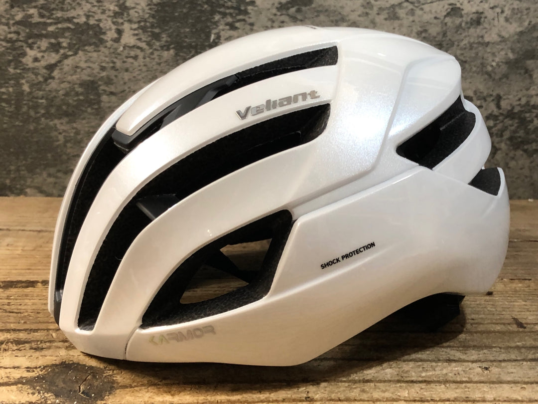 KJ221 カーマ― KARMOR Veliant ヘルメット L 59-60cm 白 2024/11製造