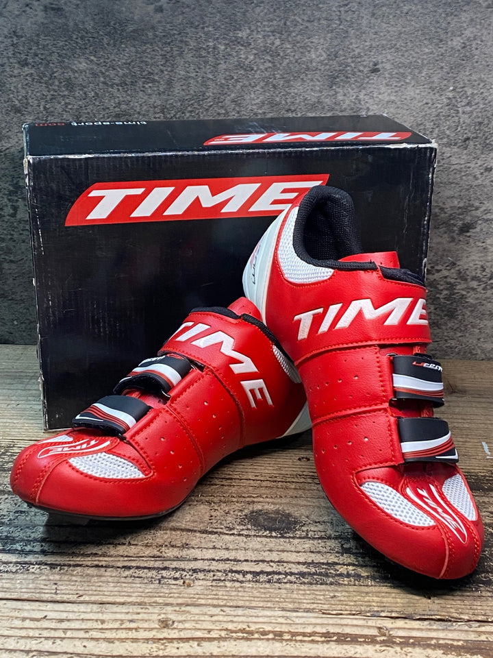 JR490 タイム TIME ULTEAM RS CARBON ビンディングシューズ 赤 EU41.5