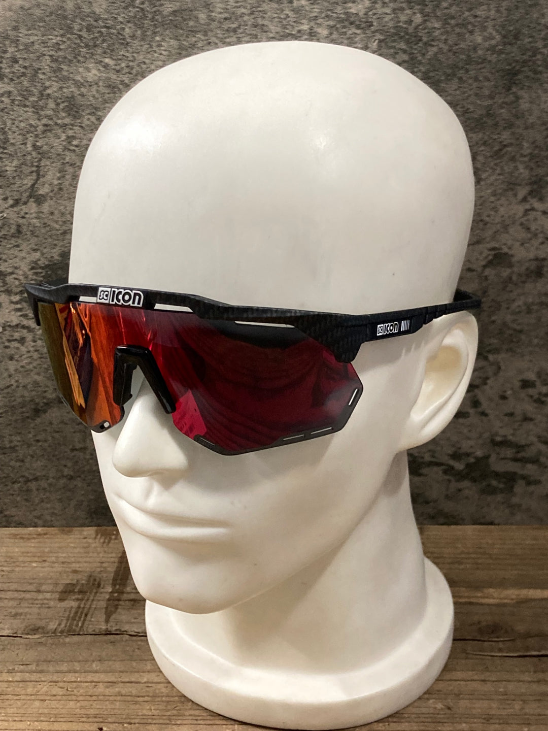 KP306 シーコン SCICON AEROSHADE XL SL2506/RED XL サングラス アイウェア カーボン調 ※汚れ, レンズ割れ