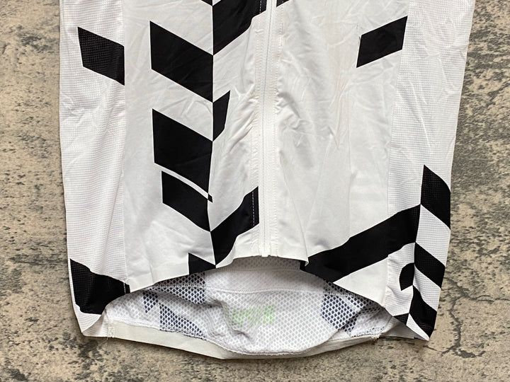 KB085 ラファ Rapha PRO TEAM AERO JERSEY 半袖 サイクルジャージ 白 黒 L