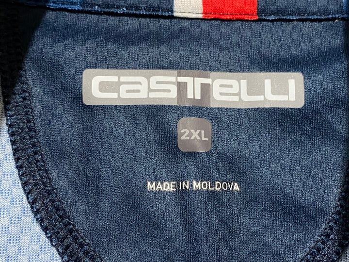 KK053 カステリ CASTELLI 半袖 サイクルジャージ 2XL 青