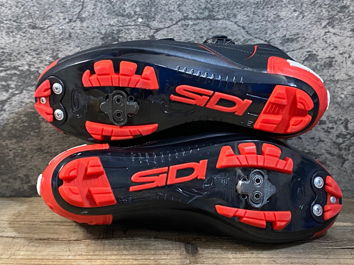 KG395 シディ SIDI TRACE MTB ビンディングシューズ 黒 赤 SPD EU45 ※ペン字あり