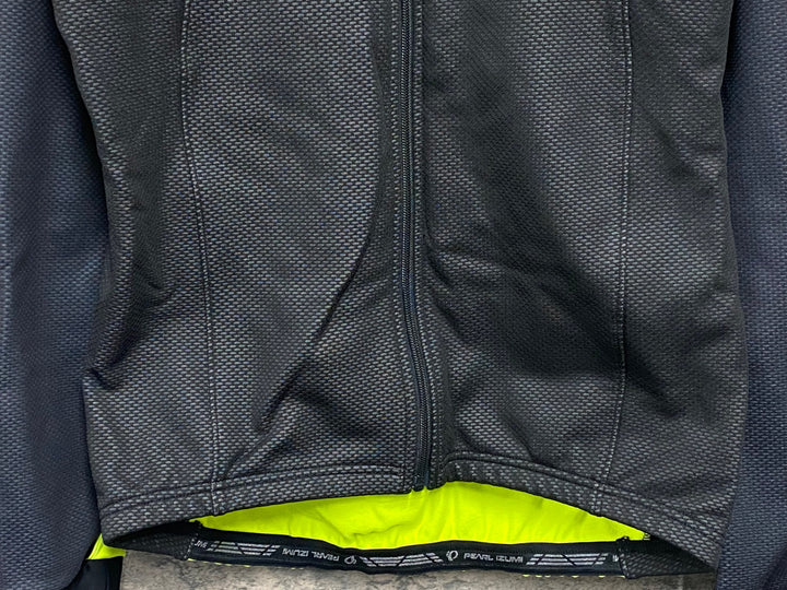 JW271 パールイズミ PEARL iZUMi 長袖 サイクルジャケット 黒 ネオンイエロー XL 裏起毛 WINDBREAK