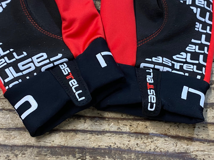 JT032 カステリ CASTELLI 長指 グローブ 黒 赤 L 裏起毛