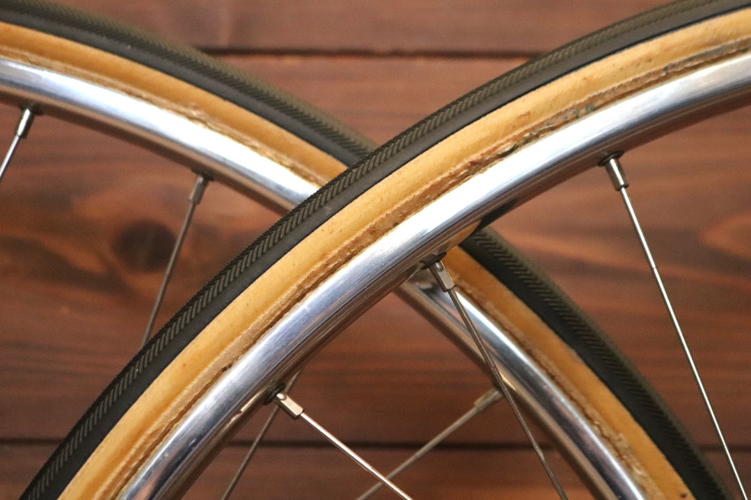 アラヤ ARAYA ゴールドリム GOLD NJS シマノ SHIMANO デュラエース DURA-ACE HB-7600 ハブ チューブラー 手組 ピストホイールセット 【東京南麻布店】