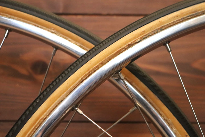 アラヤ ARAYA ゴールドリム GOLD NJS シマノ SHIMANO デュラエース DURA-ACE HB-7600 ハブ チューブラー 手組 ピストホイールセット 【東京南麻布店】