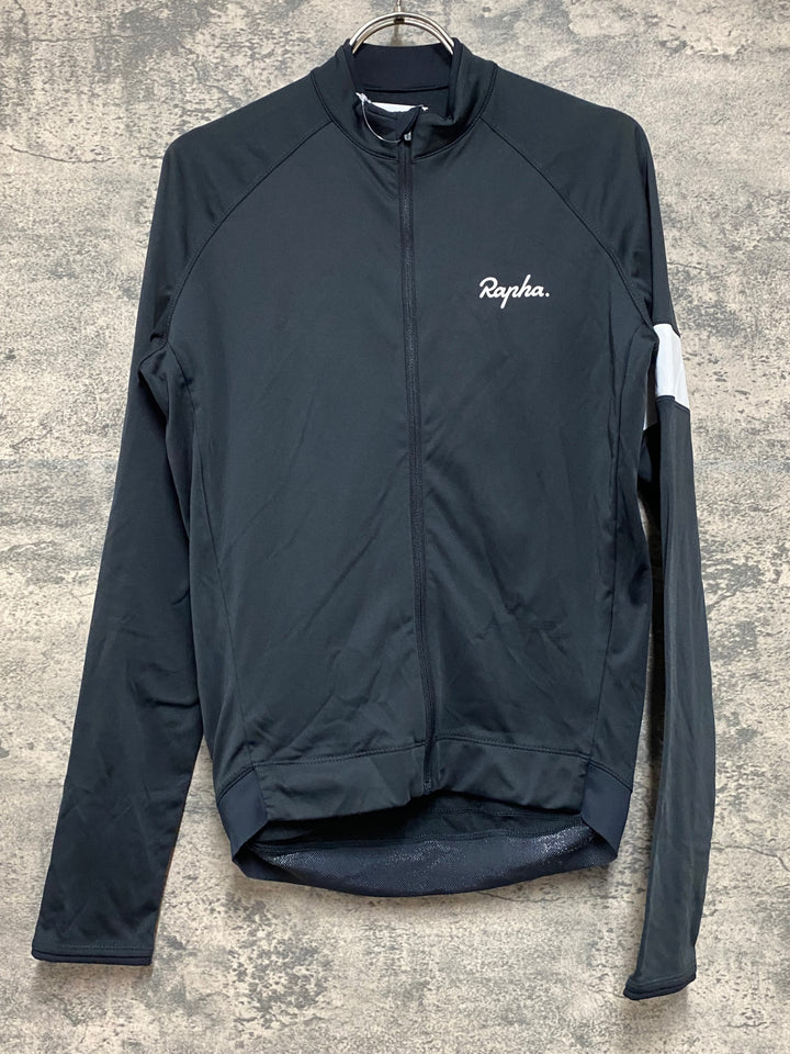 JS963 ラファ Rapha CORE LONG SLEEVE JERSEY 長袖 サイクルジャージ 黒 S 裏起毛