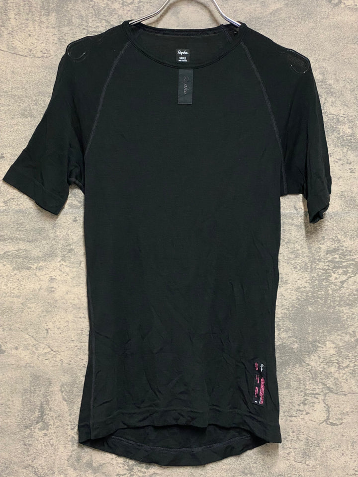 KO794 ラファ Rapha MEN'S MERINO BASE LAYER SHORT SLEEVE 半袖 ベースレイヤー 黒 S