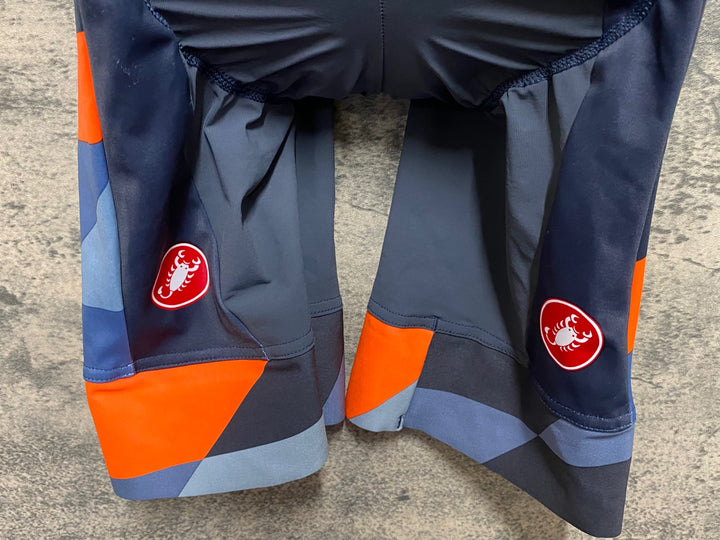JO715 カステリ CASTELLI ビブショーツグレーオレンジ M