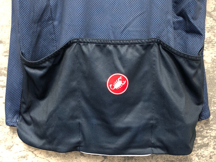 JJ815 カステリ CASTELLI 半袖 サイクルジャージ 紺 白 L