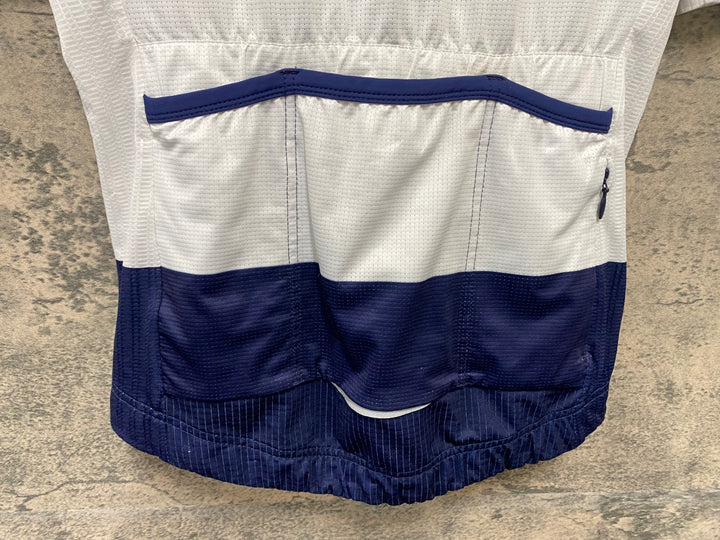 KA840 カフェドシクリステ CAFE DU CYCLISTE ANGELE WOMAN 半袖 サイクルジャージ 白ネイビー Sサイズ
