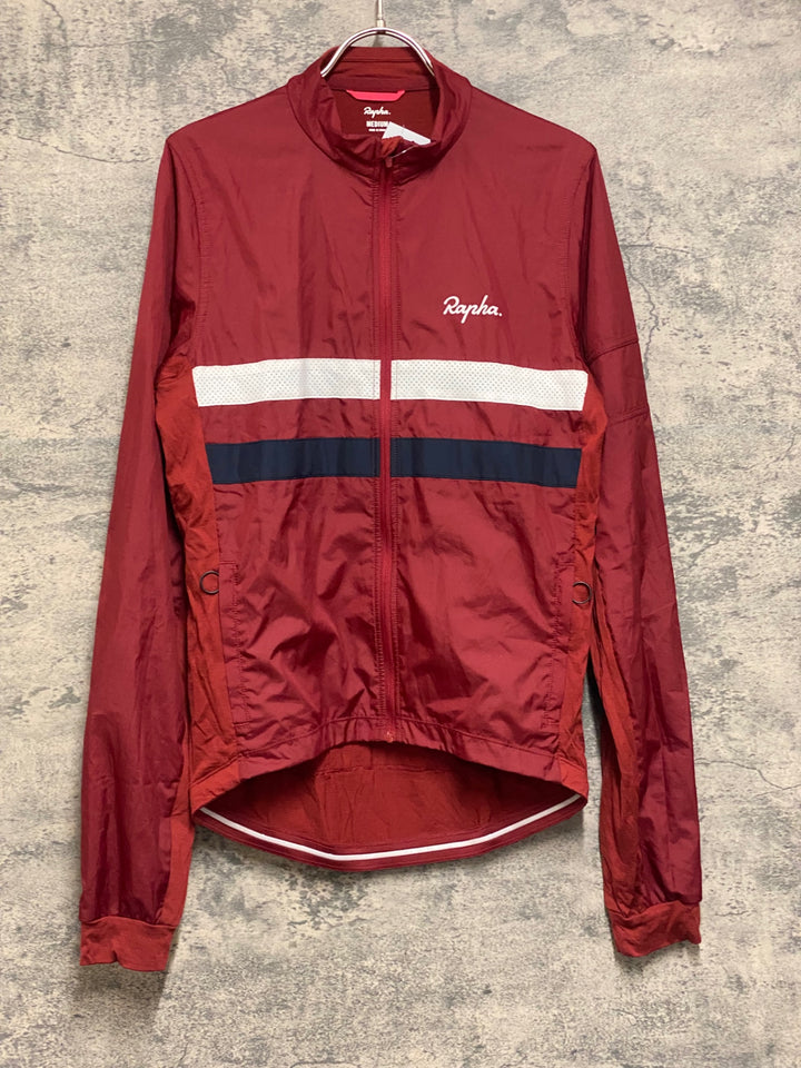JP291 ラファ Rapha BREVET LONG SLEEVE WINDBLOCK JERSEY 長袖 サイクルジャージ 赤 M