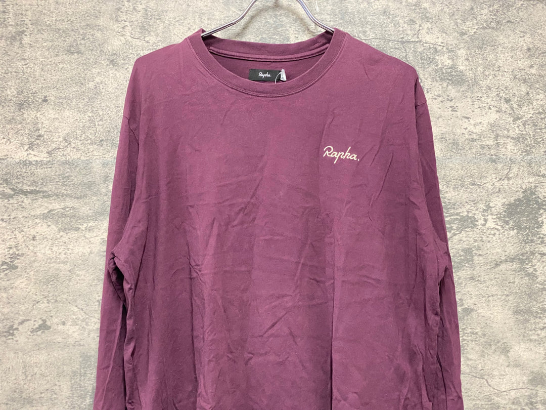 KG223 ラファ Rapha LOGO LONG SLEEVE T-SHIRT 長袖 Tシャツ バーガンディ XL