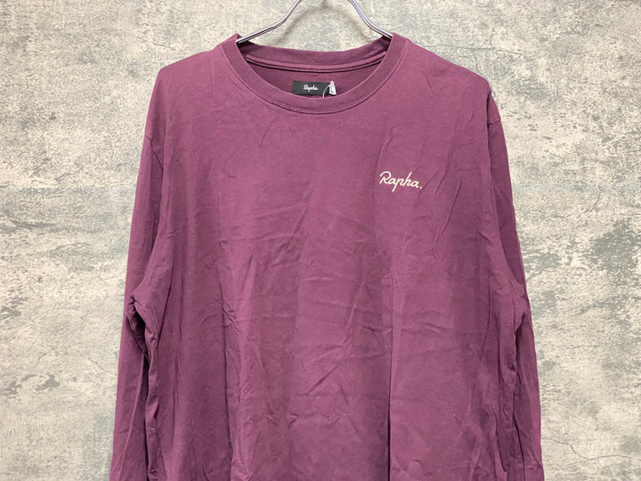 KG223 ラファ Rapha LOGO LONG SLEEVE T-SHIRT 長袖 Tシャツ バーガンディ XL